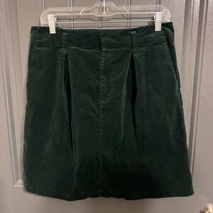 Cremieux Forest Green Mini A-Line Velvet Skirt